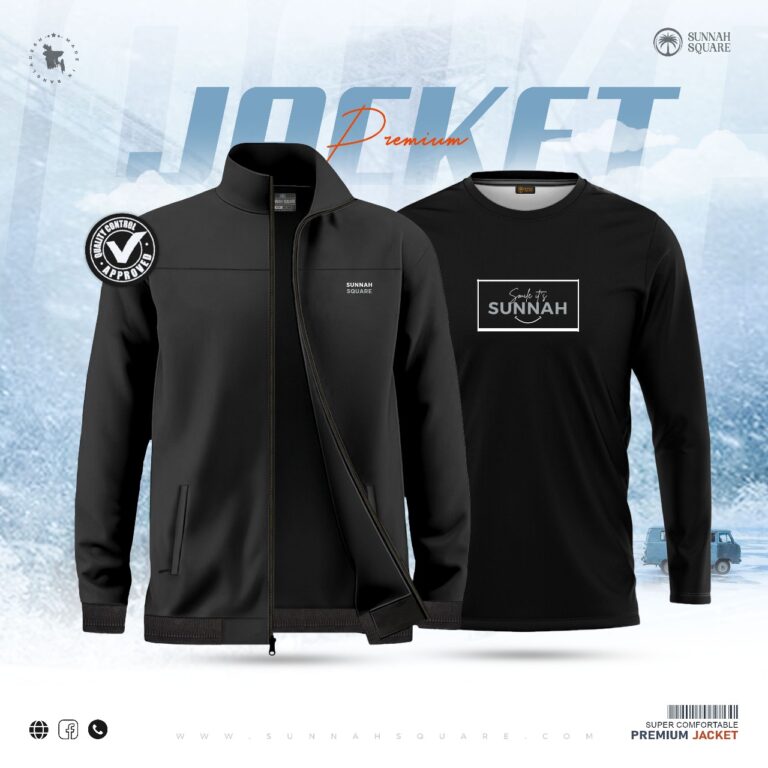 Men’s Premium Jacket (Black) with free T-Shirt