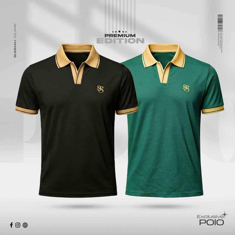 2pcs Premium China Polo (Green, Black)