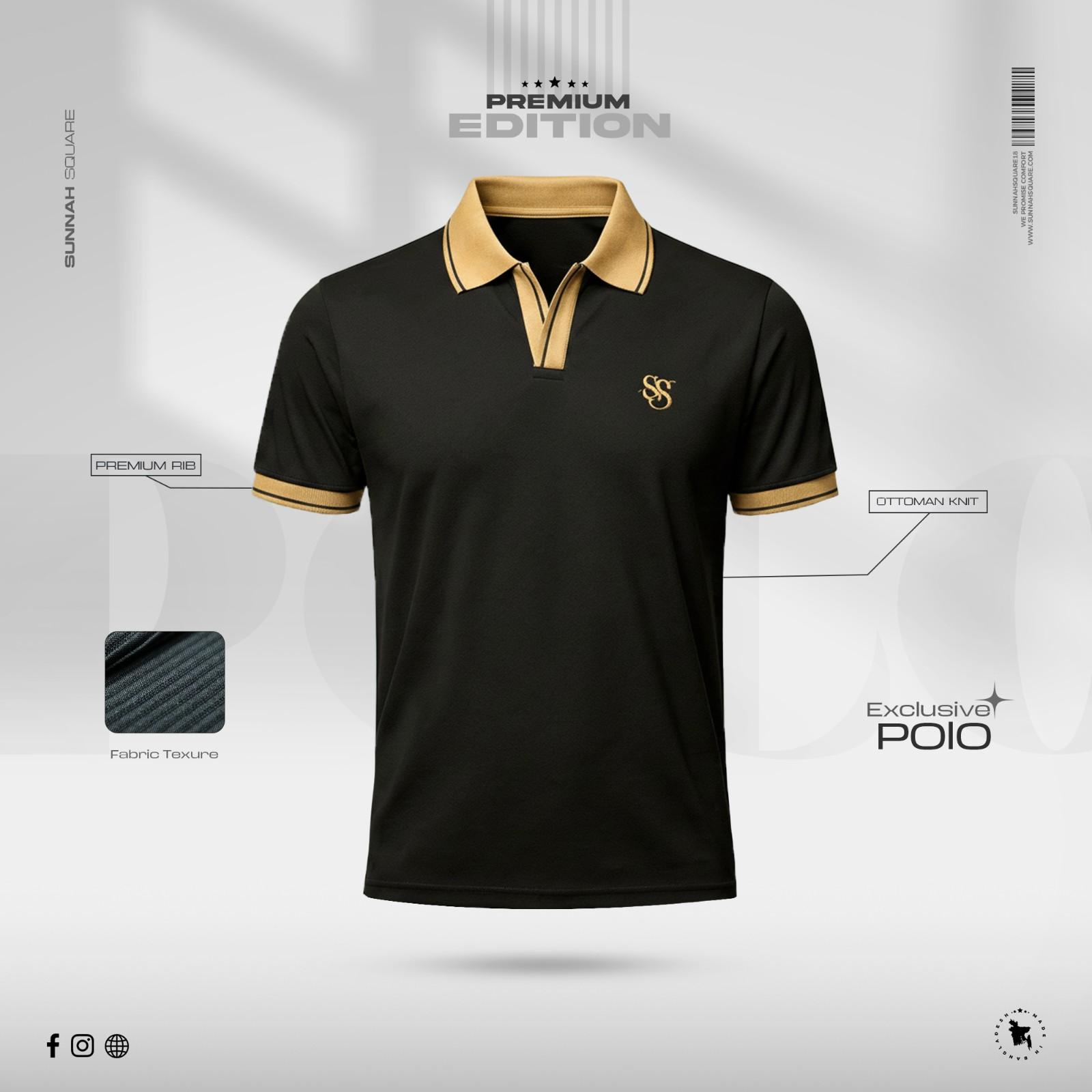 Premium China Polo Black Color