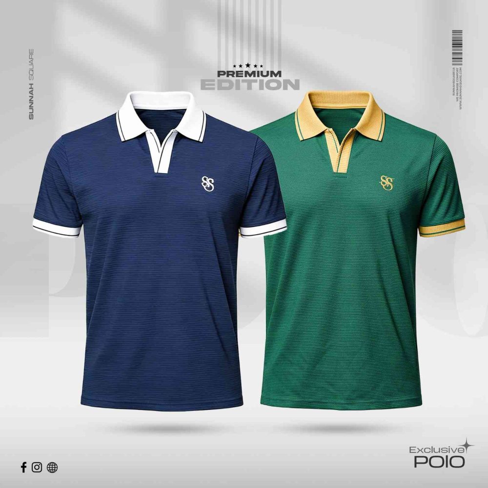 2pcs Premium China Polo (Navy, Green)