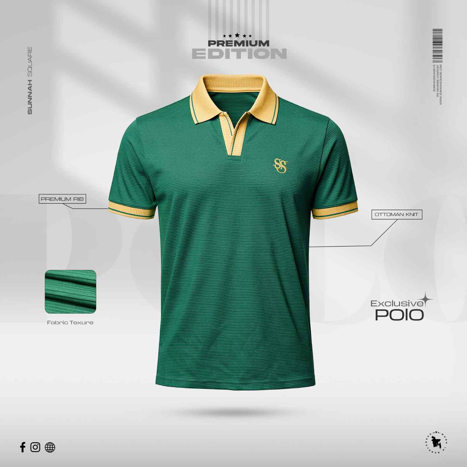 Premium China Polo Green Color