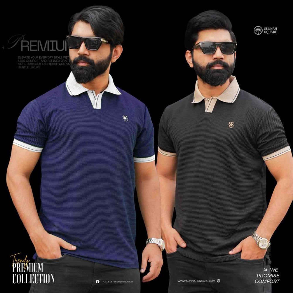 2pcs Premium China Polo (Navy, Black)