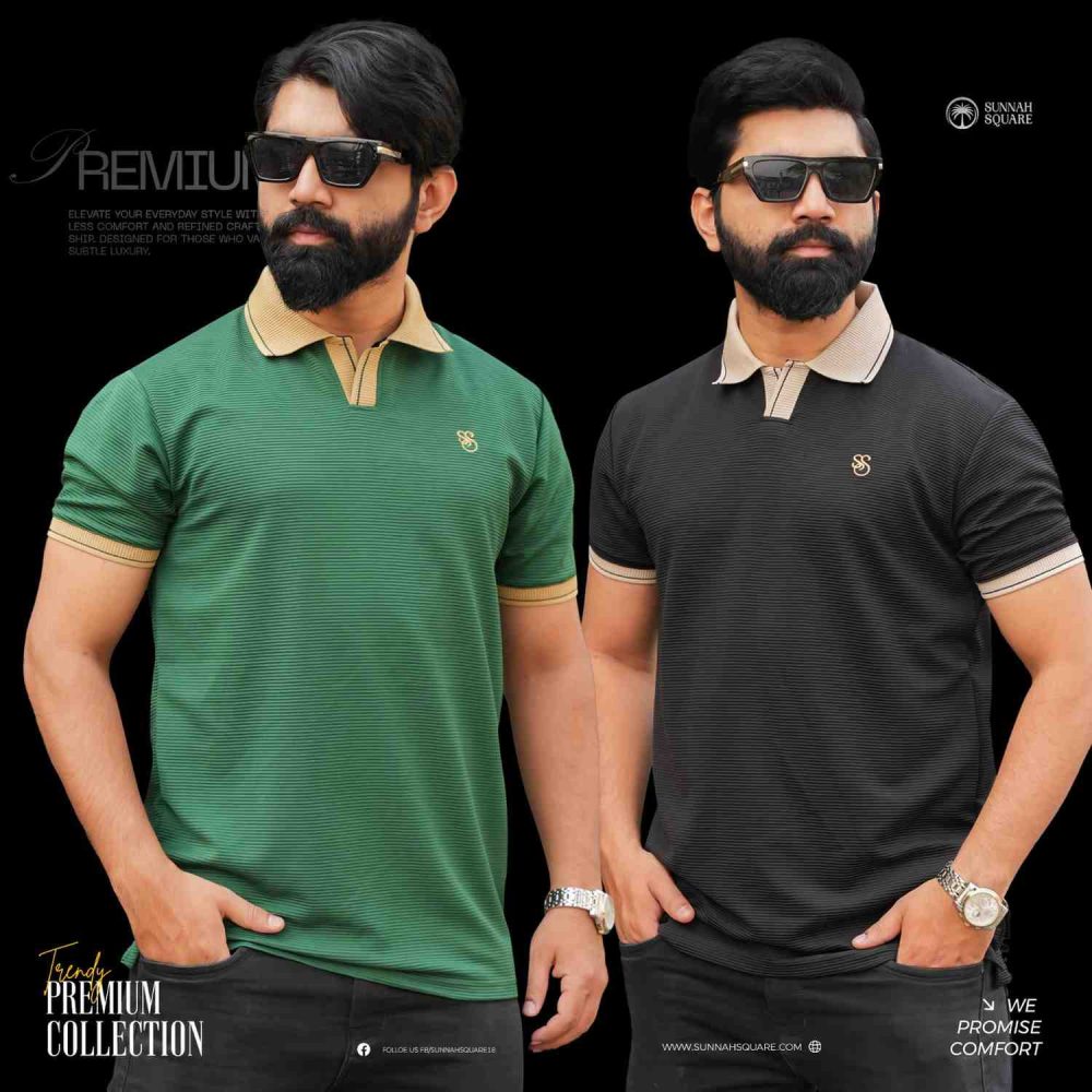 2pcs Premium China Polo (Green, Black)