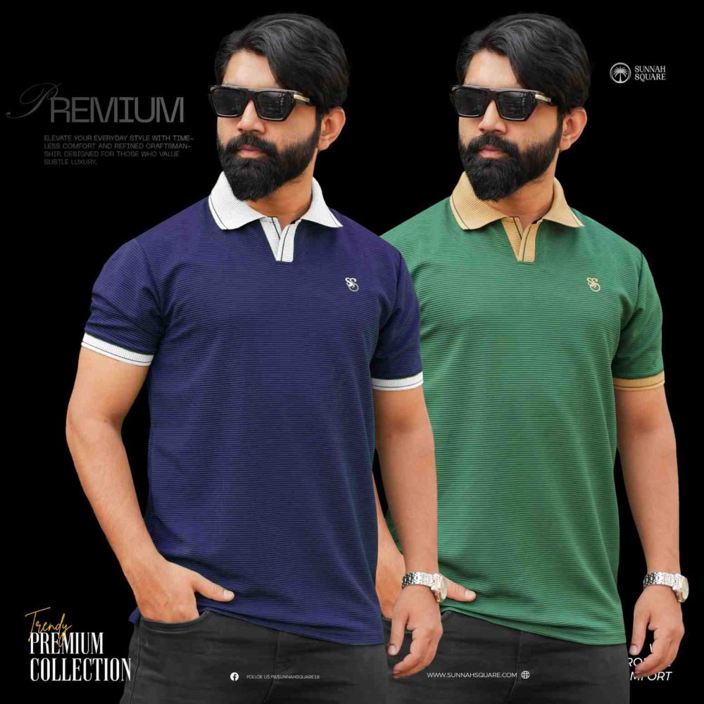 2pcs Premium China Polo (Navy, Green)