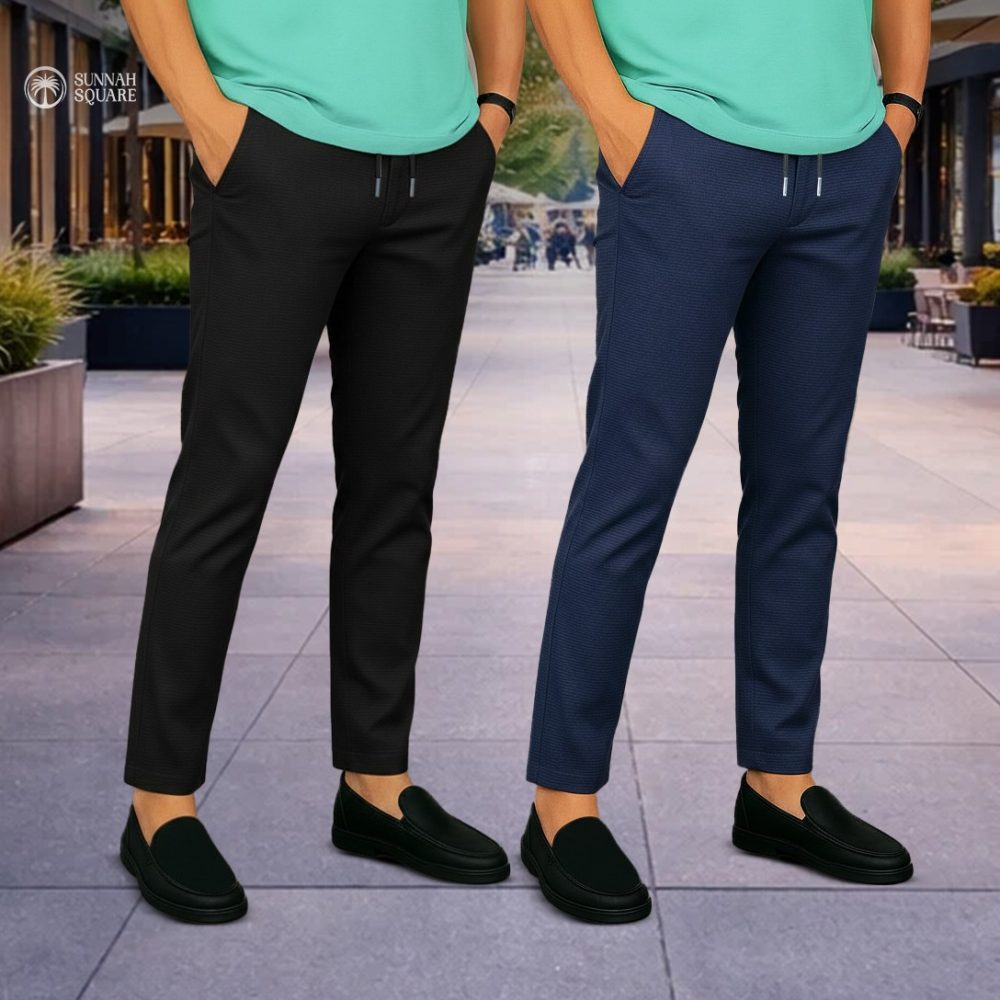 2pcs Premium China Trouser - (black, Navy)