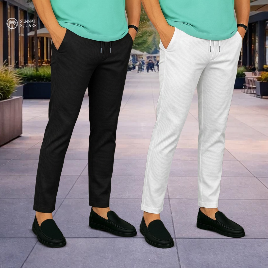 2pcs Premium China Trouser - (black, White)
